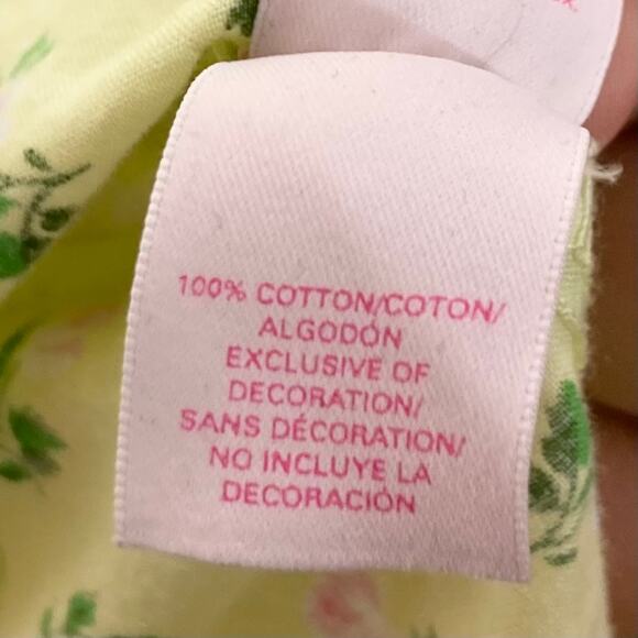 NWOT VICTORIAS SECRET Pajama Shirt Dress L Floral Green Roll Tab Long Sleeve - Picture 3 of 9